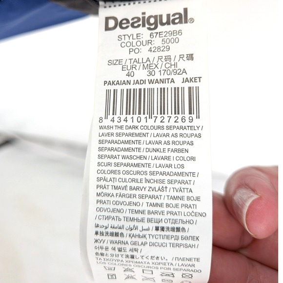 Desigual Puffer Jacket Women's 40 Multicolor Patchwork Print Statement - Picture 3 of 13